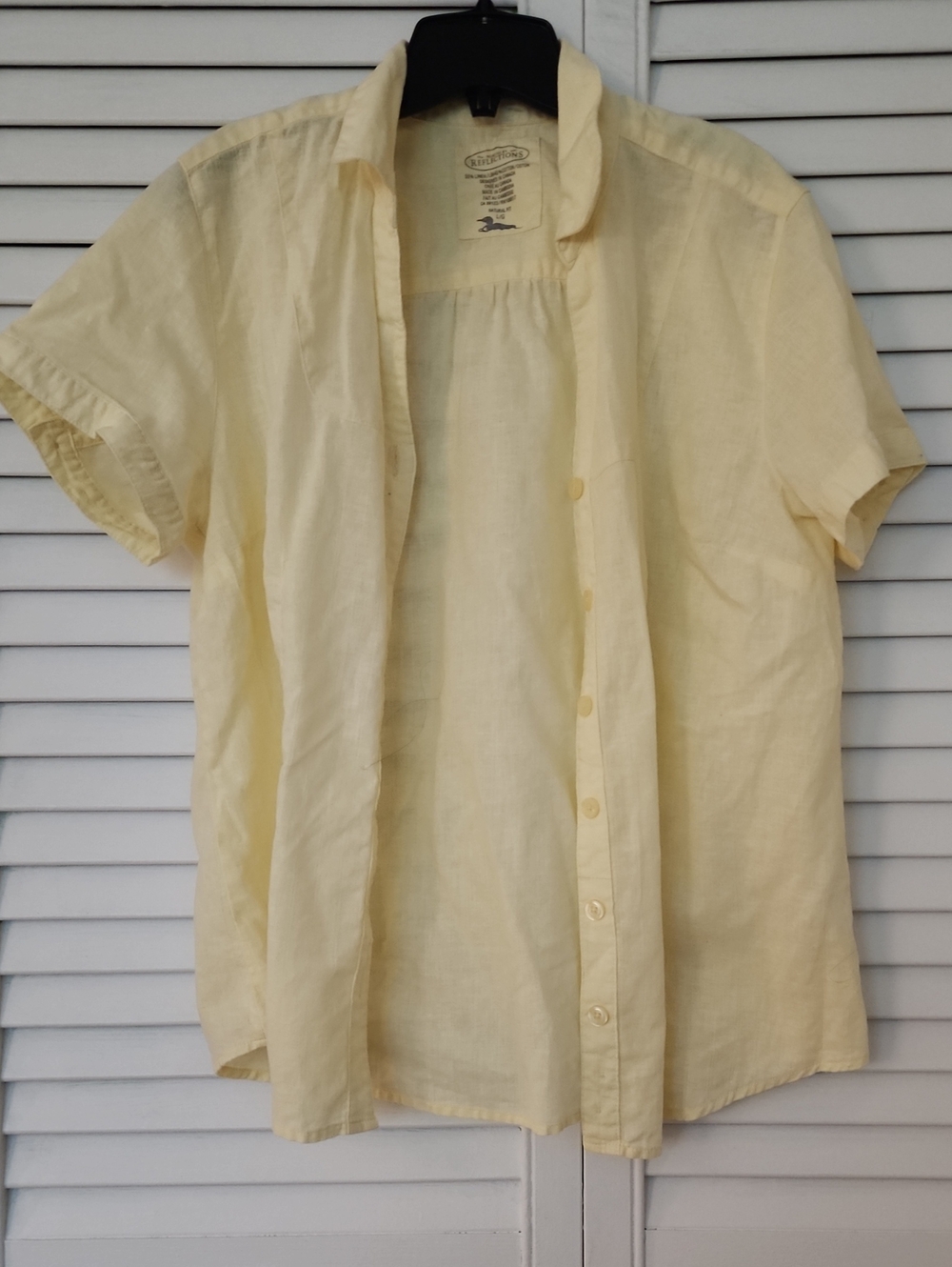 Northern Reflections Pale Yellow Short-Sleeve Button-Down Shirt